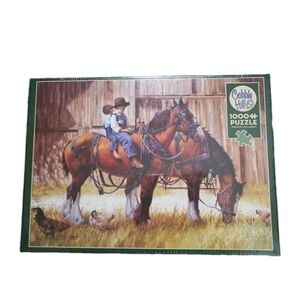 Cobble Hill Back To The Barn Puzzle Sealed 1000pcs Horse Boys Poster Jim Daly